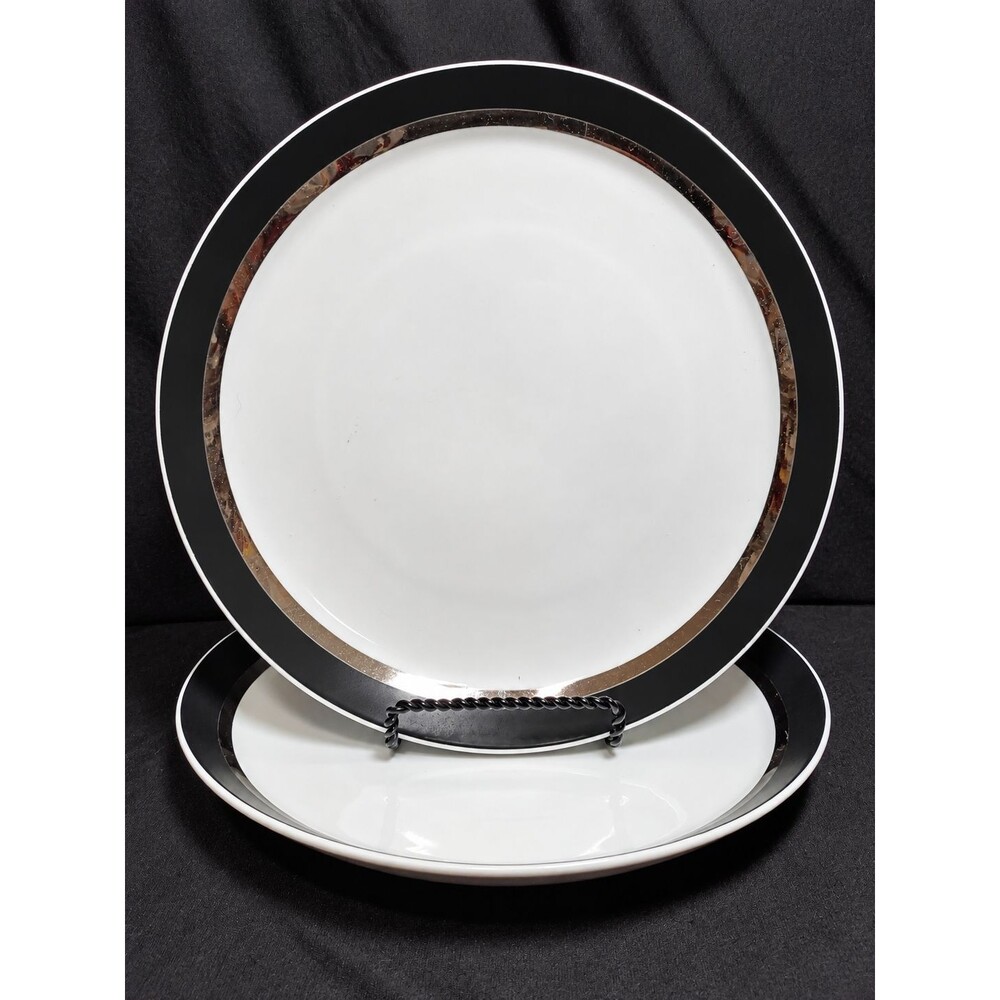Mikasa Pivotal Montina 5023 Dinner Plates 10 3/8" Set of 2 Ben Seibel Japan
